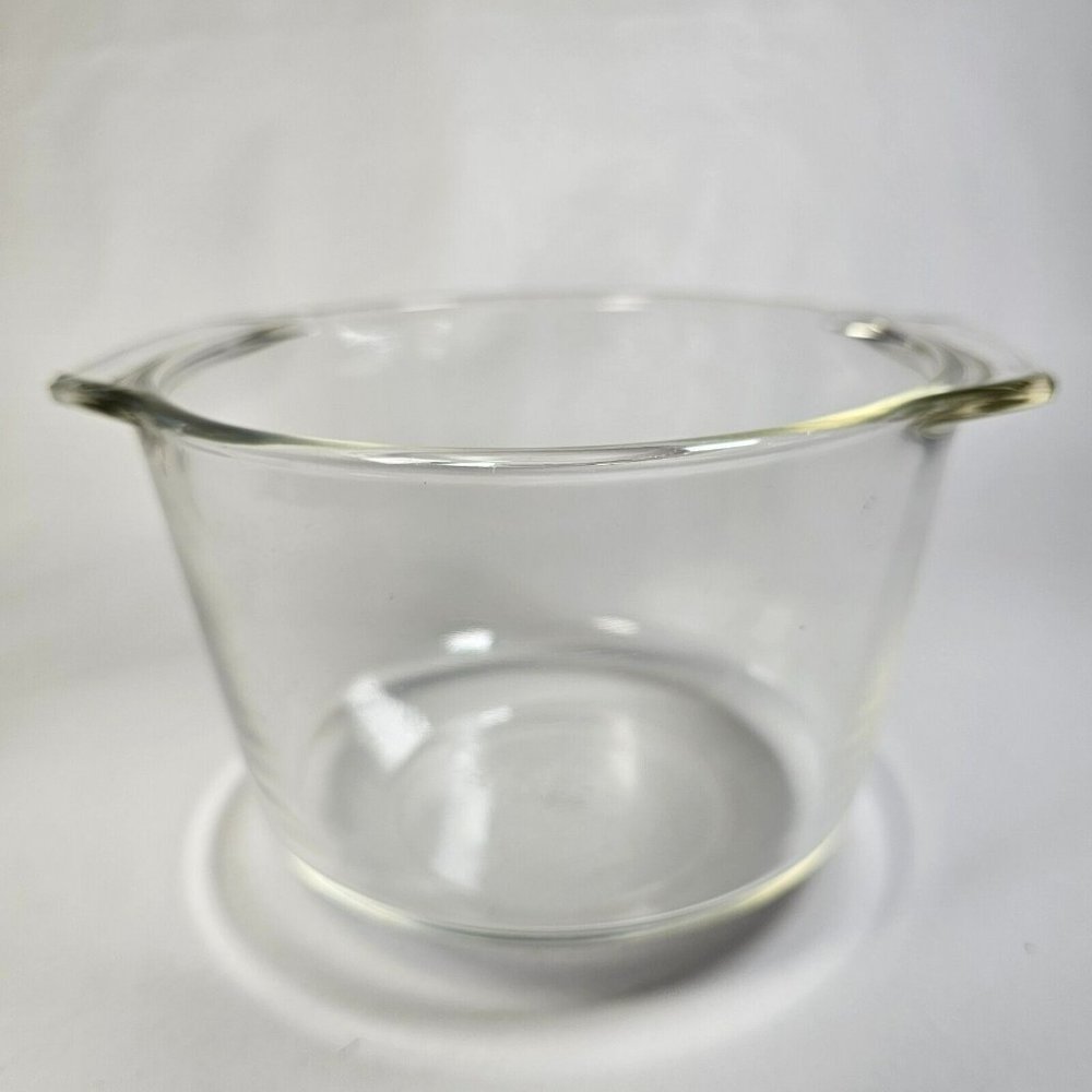 Pyrex 1.5 Qt 6" Mixing Bowl #343 Clear Glass Ovenware w/ Handles - Picture 4 of 6